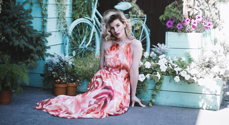 vestido longo estampado