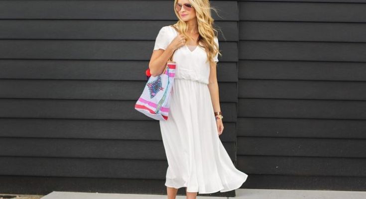vestido midi branco