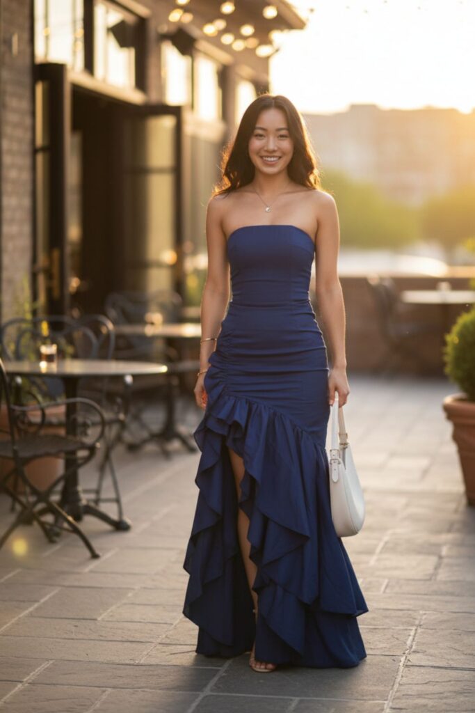 Vestido longo feminino moderno e versátil