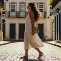 Vestido Básico com Sandália