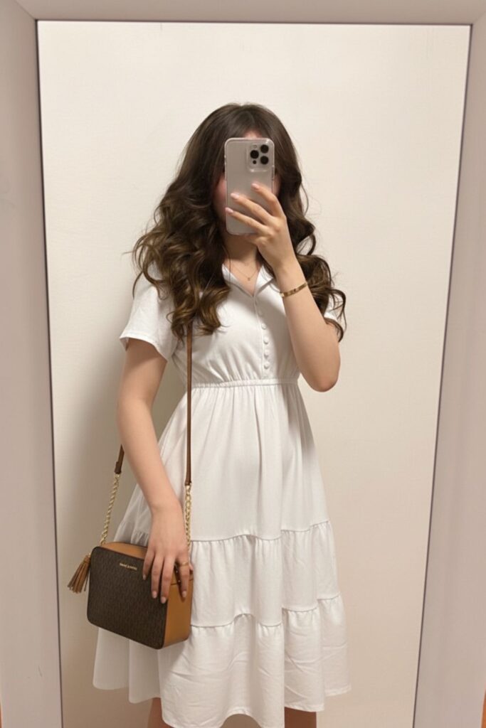 Vestido branco para combinar com acessórios