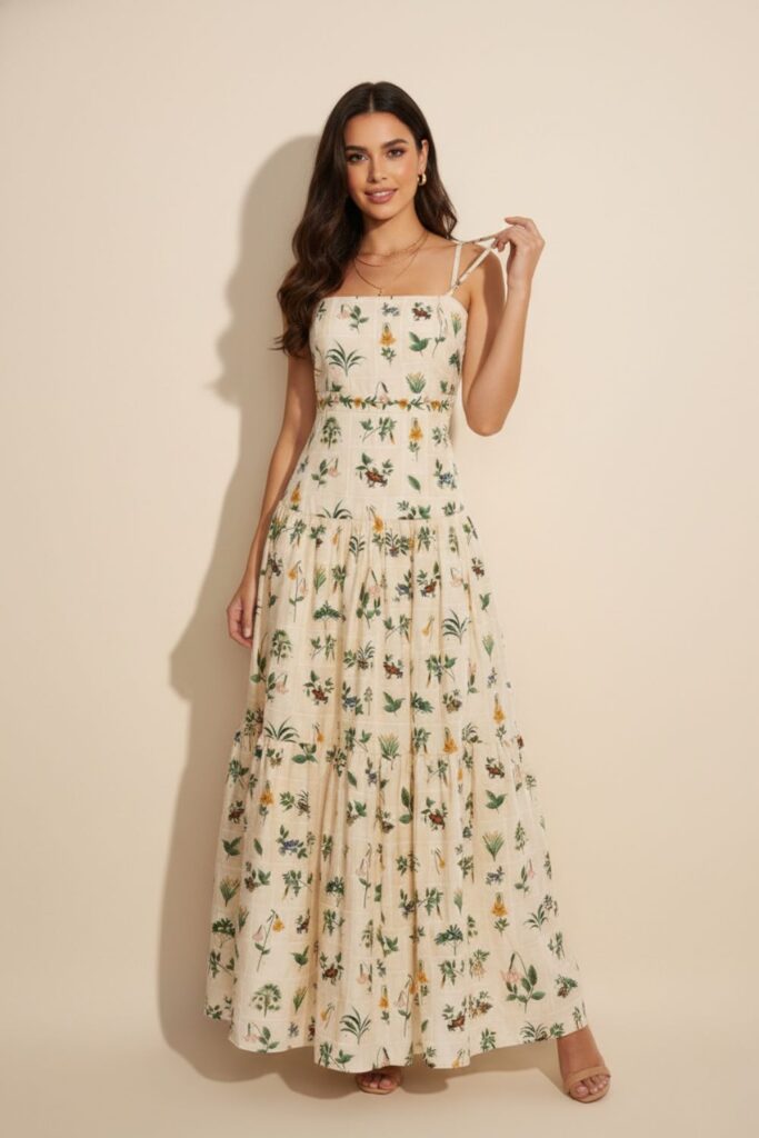 Vestido longo básico moderno para looks femininos