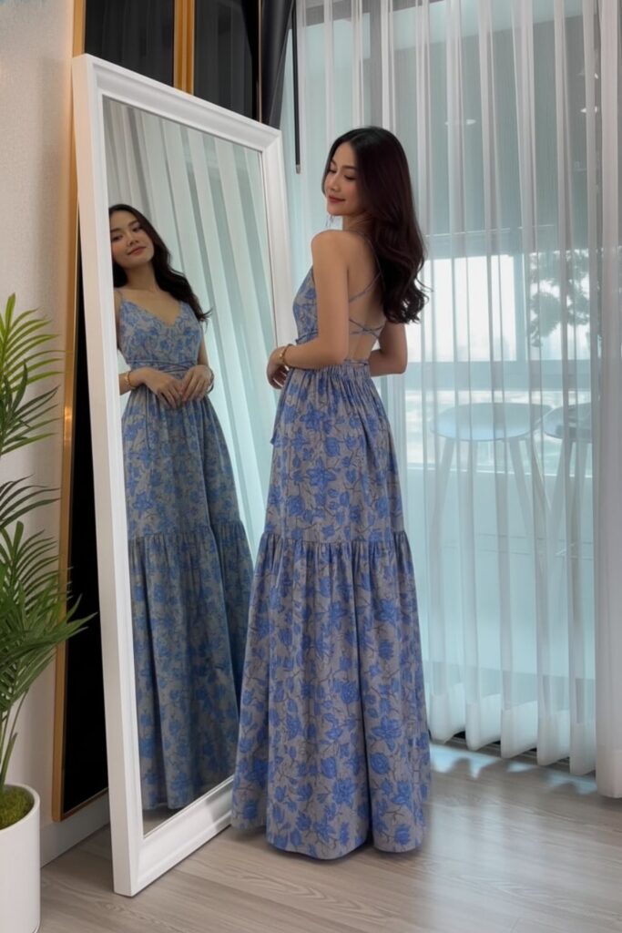 Vestido básico longo confortável e estiloso para o dia a dia