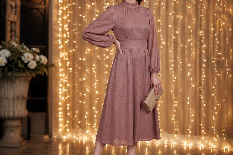 Uma mulher elegante usa sapato de cetim em festa.